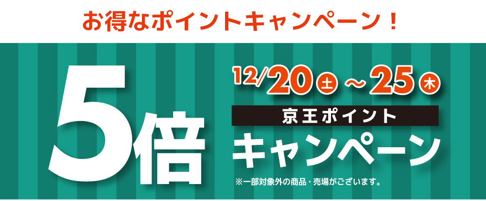 全店ポイント5倍（12月）